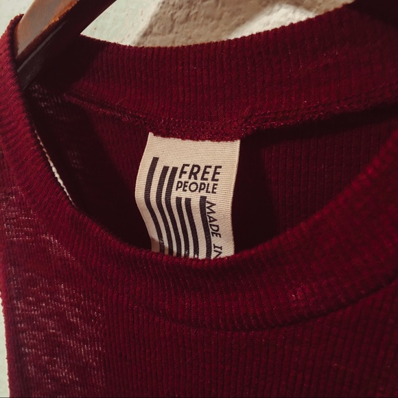 Free People Ribbed Tank Tunic Burgundy - Picture 3 of 4